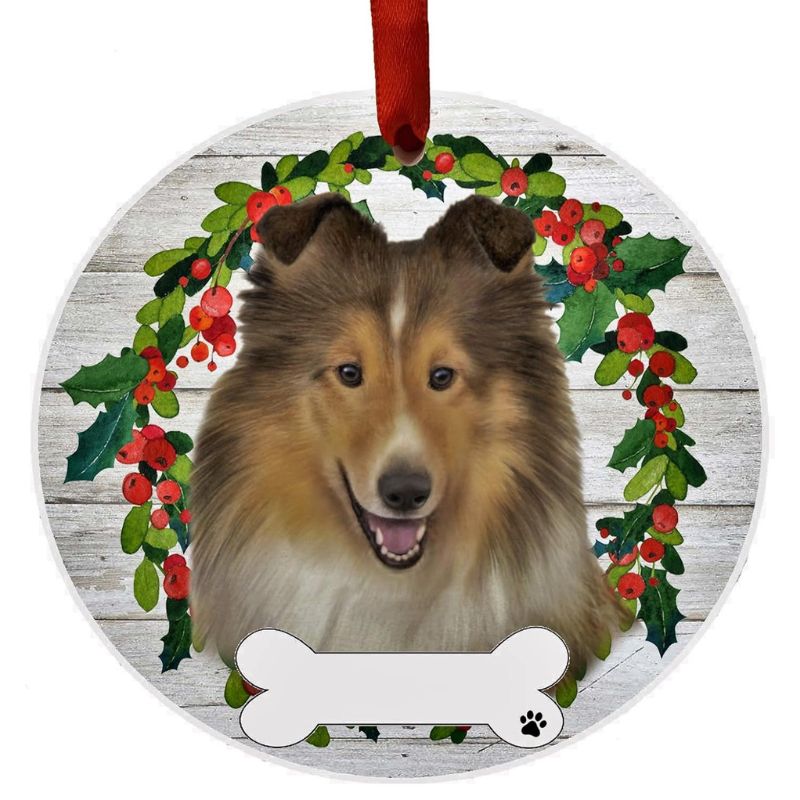 Sheltie Wreath Ornament